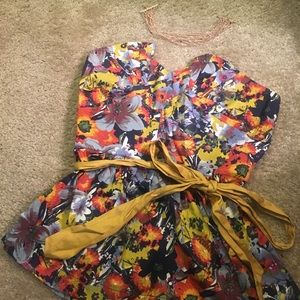 Anthropologie porridge floral bustier top with belt